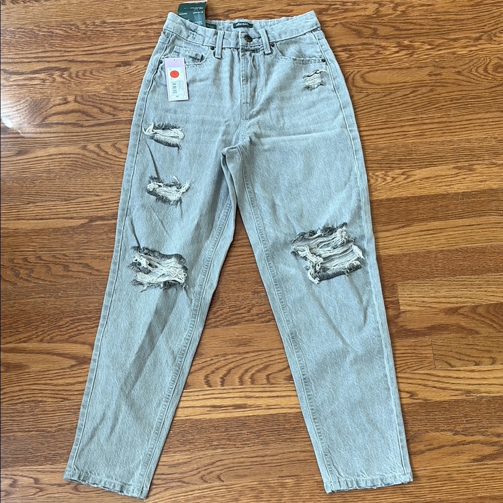 Wild Fable 00 Distressed Light Gray Jeans NWT 28” inseam denim tapered high rise